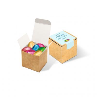Image of Eco Kraft Cube - Foiled Chocolate Eggs
