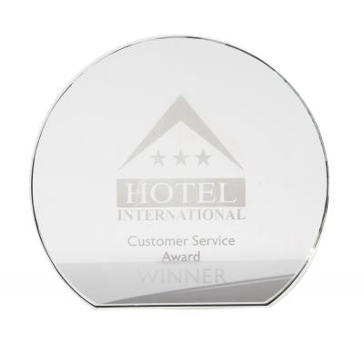 Image of 12.5cm x 19mm Clear Glass Freestanding Circle Award