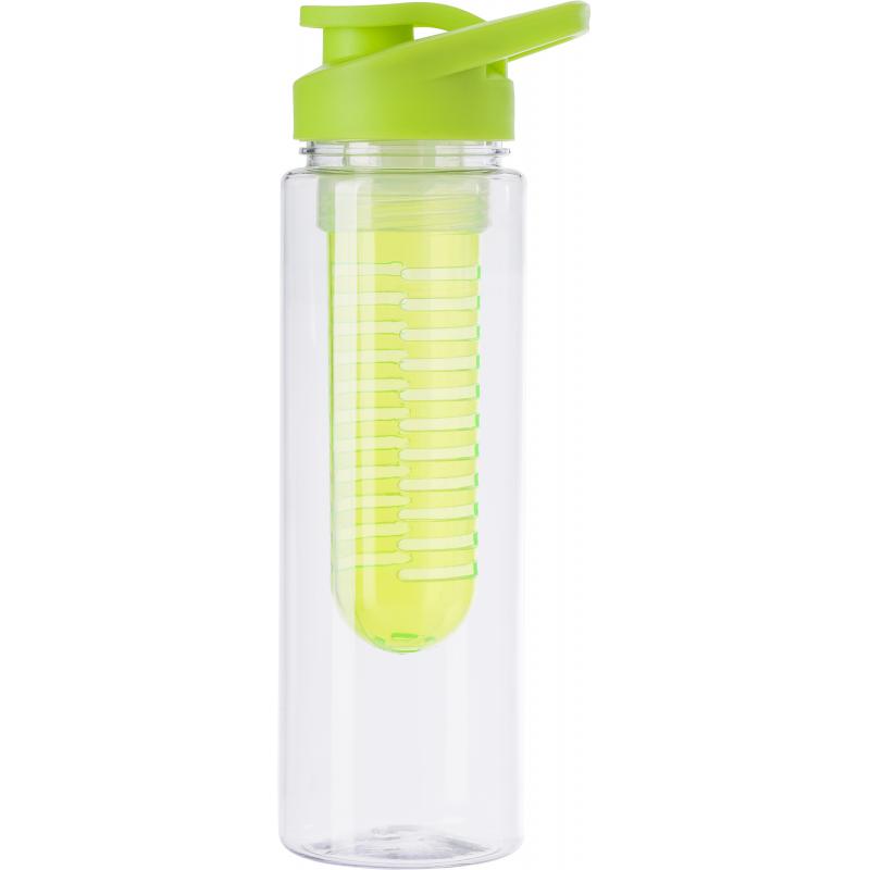 Image of Plastic water bottle (700 ml) with fruit infuser. The screw cap has a drink opening