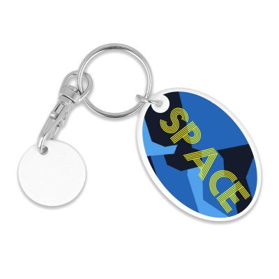 Image of Recycled OLD £ Oval Trolley Mate Keyring (unprinted coin)